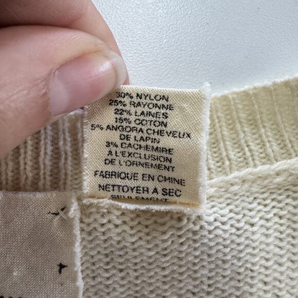 Coincidence & Chance Sweater Womens Medium Beaded Embellished Angora Wool Blend - Picture 5 of 8